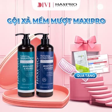 Dầu gội xả dưỡng tóc mềm mượt, giảm gàu ngăn gãy rụng phục hồi tóc hư tổn MAXIPRO 500/800ml - Mỹ phẩm DiVi
