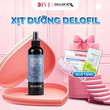 Xịt dưỡng tóc Delofil Vitamin Hair Spray keratin, phục hồi sâu hư tổn dưỡng tóc uốn, duỗi, nhuộm 260ml - Mỹ phẩm Divi