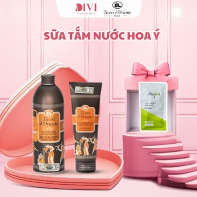 Sữa tắm nước hoa Ý Tesori d'Oriente chính hãng 500ml hương thơm lưu trữ cả ngày kèm vòi) - Mỹ phẩm Divi